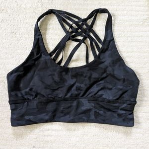 Lululemon long line bra, black camo size 10